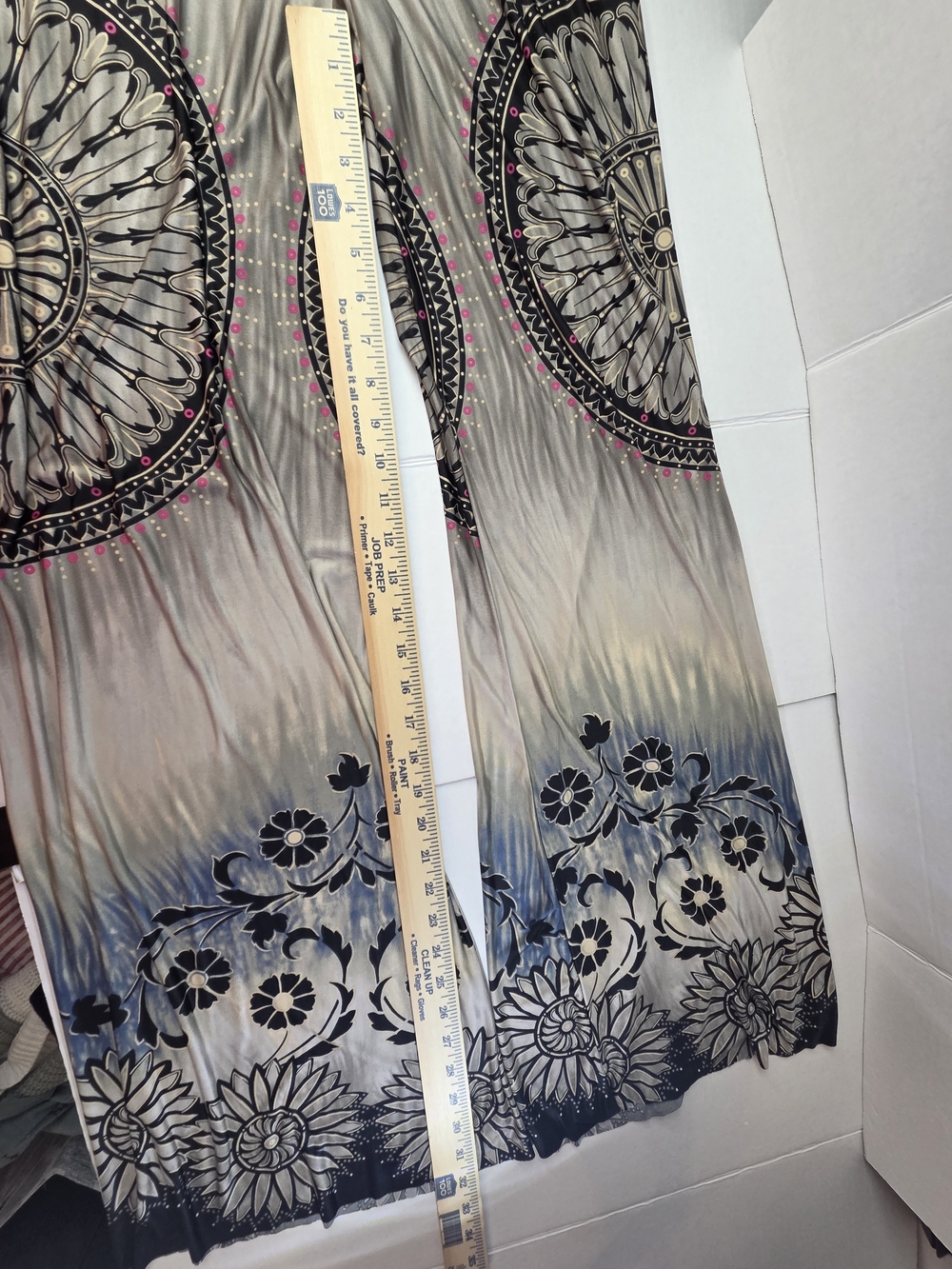 Boho Flow Pants with Mandala & Floral Print in Taupe and Black - Picture 8 of 13